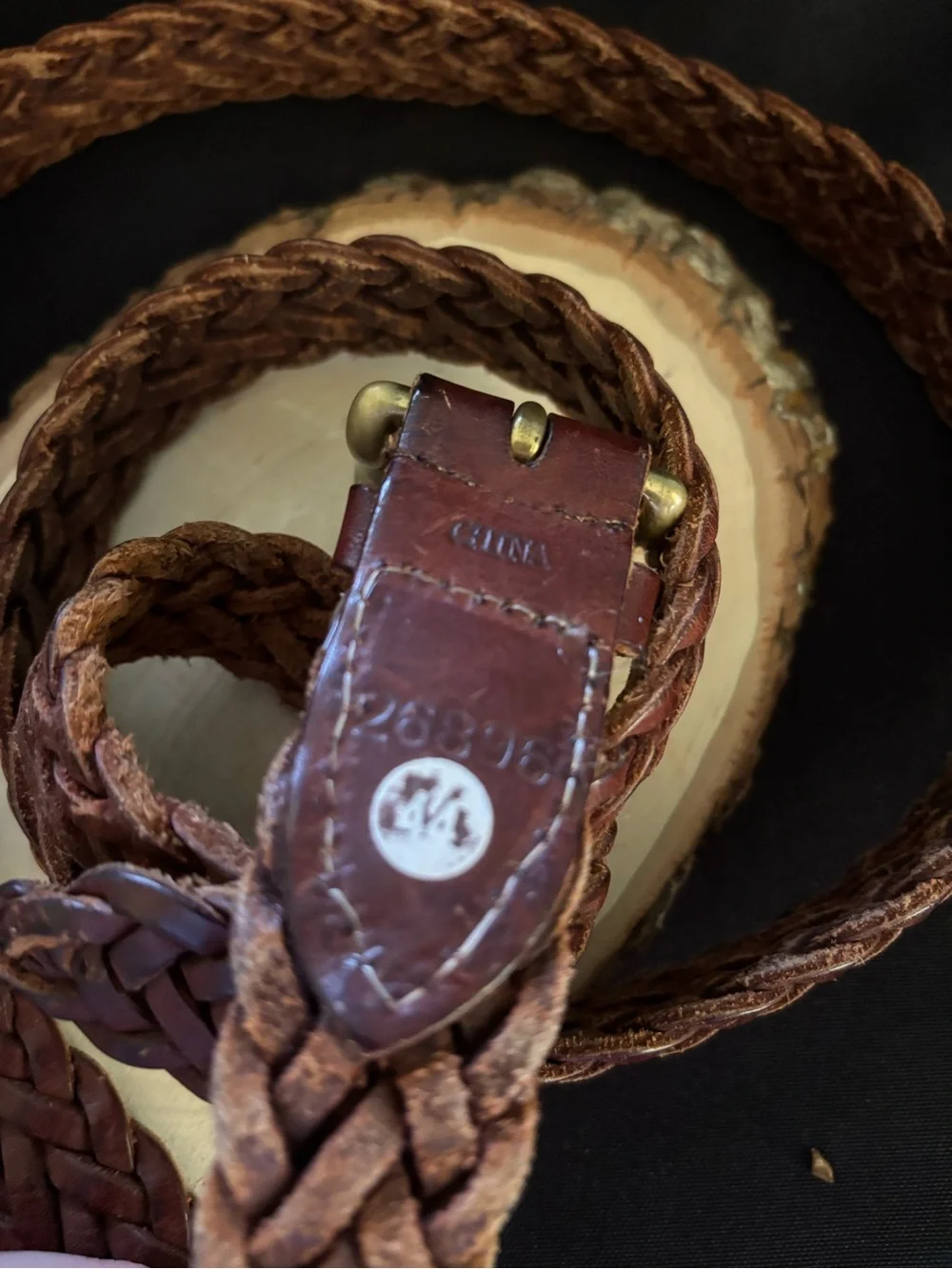 Braided vintage Brown Leather Men’s Belt - Classic Casual Style 44